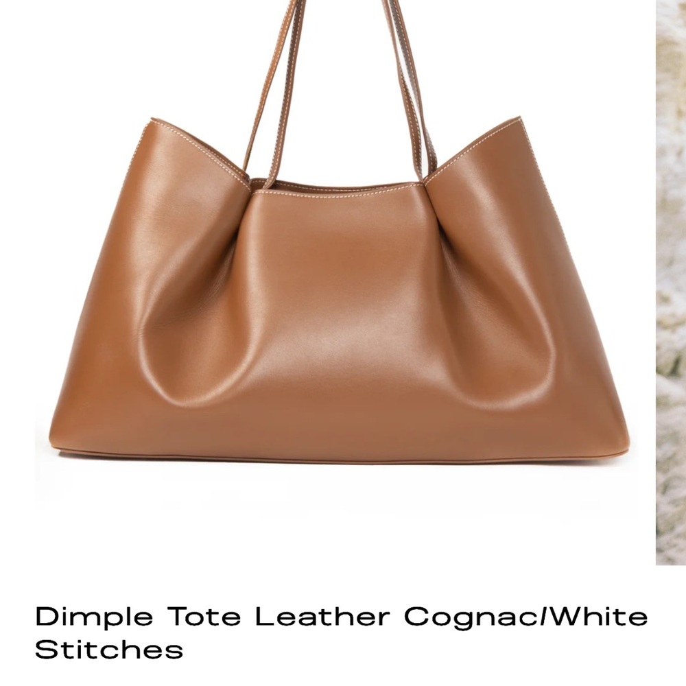 Elleme Dimple Leather Tote in Cognac Leather